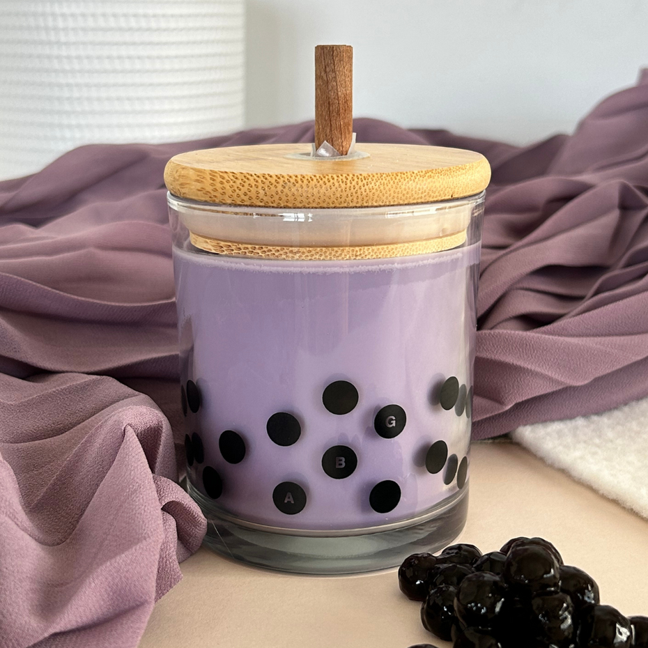 Taro Boba Straw Candle